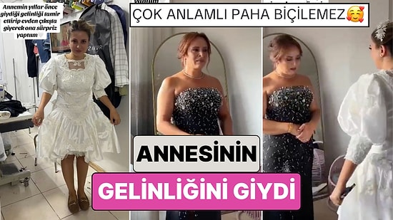 Annesinin Kendi Düğününde Gelinliği Giyerek Tatlı Bir Sürpriz Yapan Kadının Duygulandıran Anları