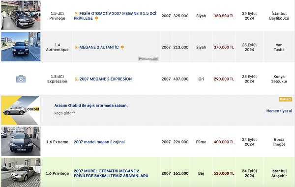 Aynı aracın fiyatı ülkemizde kaza durumu, yakıt türü, şanzıman, donanım gibi seçeneklere bağlı 300 ila 550 bin lira arasında değişiyor.