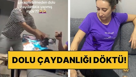 Çaydanlık Şakasını Yanlış Anlayan Adam Eşinin Üstüne Dolu Çaydanlığı Dökünce Ortam Gerildi