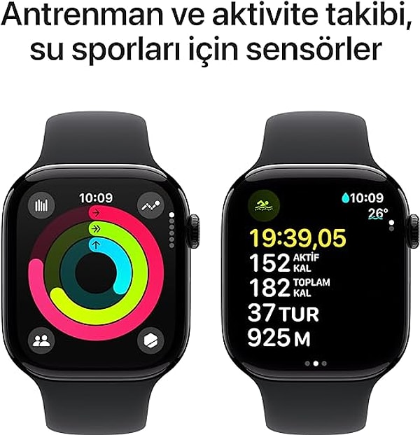 1. Apple Watch Series 10 GPS Simsiyah Kasa Akıllı Saat