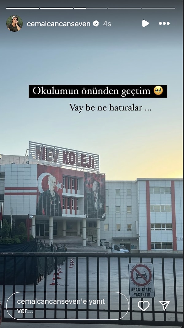 Cemal Can Canseven eski okulunun önünden geçti, anılara boğuldu.