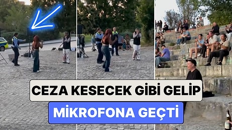 Bir Polis Sokak Müzisyenlerine Ceza Verecek Gibi Yaklaşıp Şarkı Söylemeye Başlayınca Eğlenceli Anlar Yaşandı