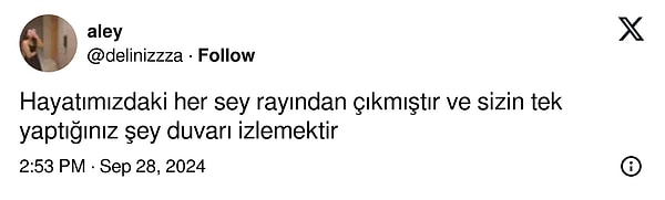 Çünkü elinden bir şey gelmiyordur...