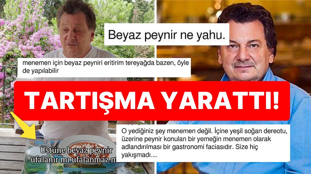 Vedat Milor'dan Yeni Tartışma: Menemen Beyaz Peynirli mi Beyaz Peynirsiz mi Olmalı?