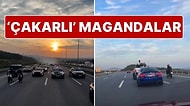 ‘Çakarlı’ Magandalar, Düğün Konvoyu Yapıp Yolu Kapattı, Drift Yaptı