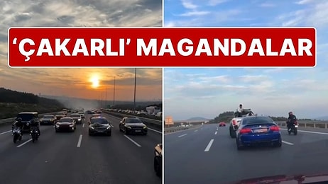 ‘Çakarlı’ Magandalar, Düğün Konvoyu Yapıp Yolu Kapattı, Drift Yaptı