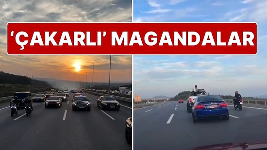 ‘Çakarlı’ Magandalar, Düğün Konvoyu Yapıp Yolu Kapattı, Drift Yaptı
