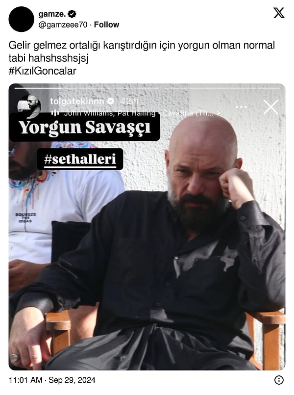 1. Kızıl Goncalar'da Vahit karakterine hayat veren Tolga Tekin'e izleyicisinden komik yanıt😂