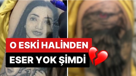 Karısının Yüzünü Koluna Dövme Yaptıran Adam Boşandıktan Sonra Dövmeyi Kartal ile Değiştirdi