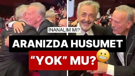 İnanalım mı? Altın Koza'da Buram Buram Gerilen Levent Özdilek ve Mehmet Aslantuğ Tepki Çekince Öpüşüp Barışmış