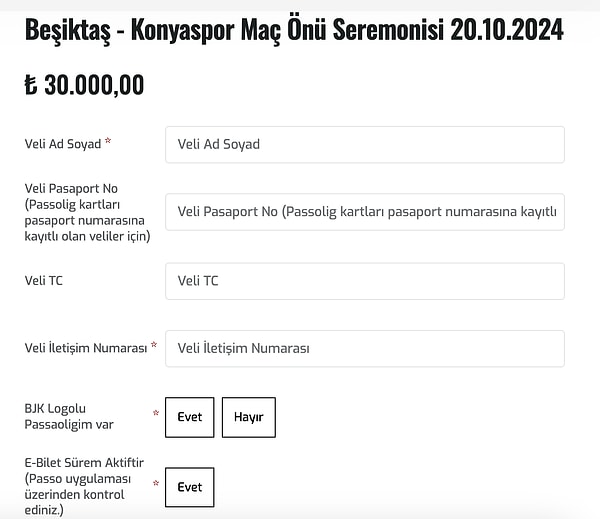 İçinde müze, stat gezisi ve hediye forma setinin olduğu bu paketin fiyatı 30 bin lira. Maç ve oynanan turnuvaya göre ücretler değişkenlik gösterebiliyor.