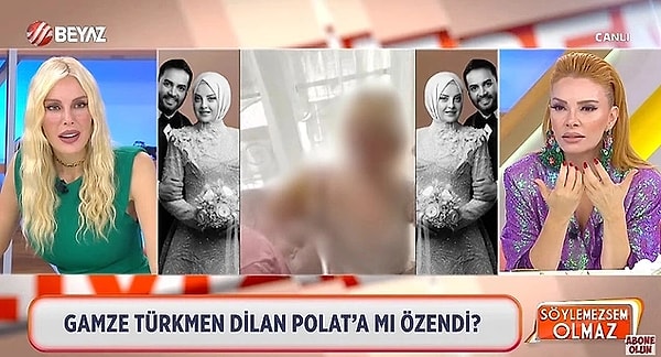 Hatırlarsanız dün temizlik programları ile tanınan ve nişan organizasyonları ile gündemden hiç düşmeyen Kadir Ezildi'nin nişanlısı Gamze Türkmen'in türbansız ve ev hali Beyaz TV'de yayınlanan Söylemezsem Olmaz programında sansürsüz şekile yayınlanmıştı.