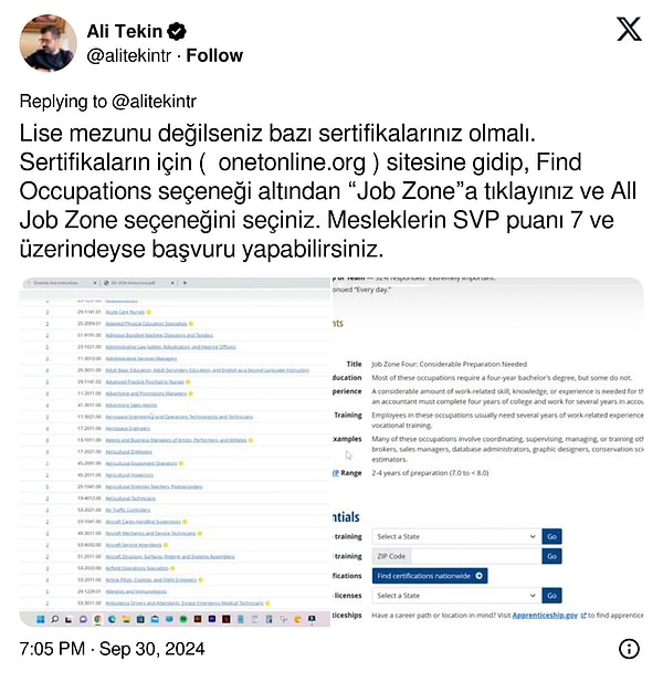 Lise mezunu değilseniz, bu kez de bazı sertifikalarınız olması gerekiyor. 👇