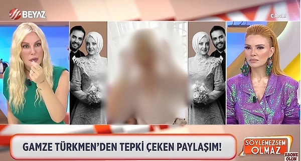 Sempatik sunucu Kadir Ezildi'nin nişanlısı Gamze Türkmen'in türbansız videosunu canlı yayında sansürsüz şekilde paylaşan magazin ekibi büyük tepki çekmişti.