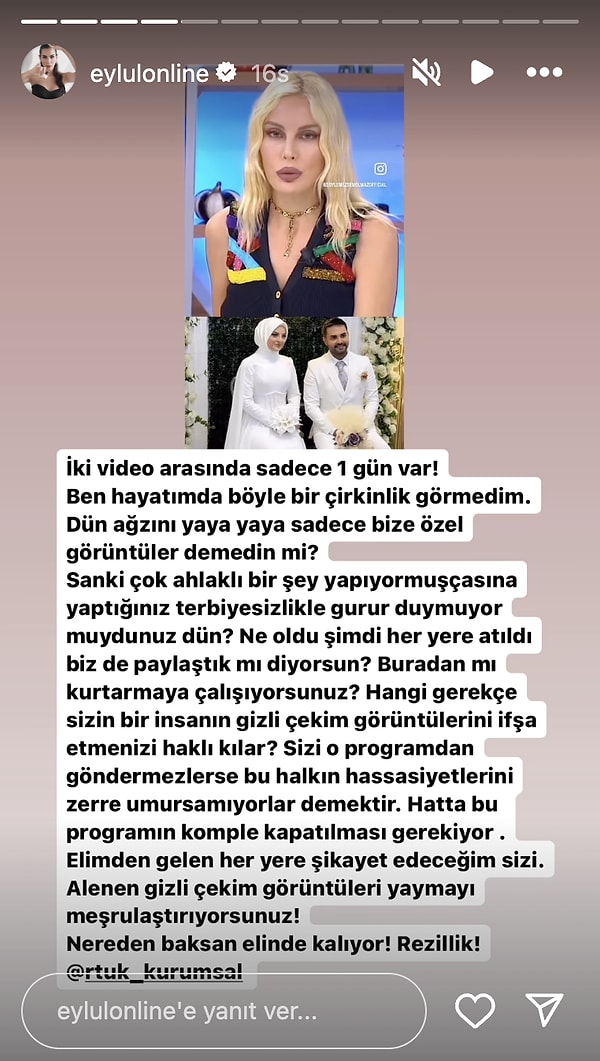 Öztürk paylaşımında "Ben hayatımda böyle çirkinlik görmedim. Dün ağzını yaya yaya "Sadece bize özel görüntüler" demedin mi?" diyerek sert çıktı.