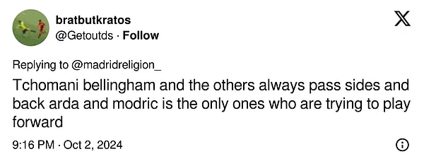 "Tchouameni, Bellingham ve diğerleri hep yan ve geri pas yapıyor Arda ve Modric ileriye oynamaya çalışan tek oyuncular"