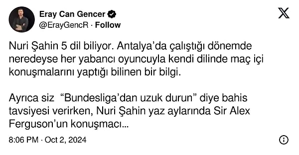 Yalçın'ın bu sözleri, sosyal medyada gündem oldu. 👇