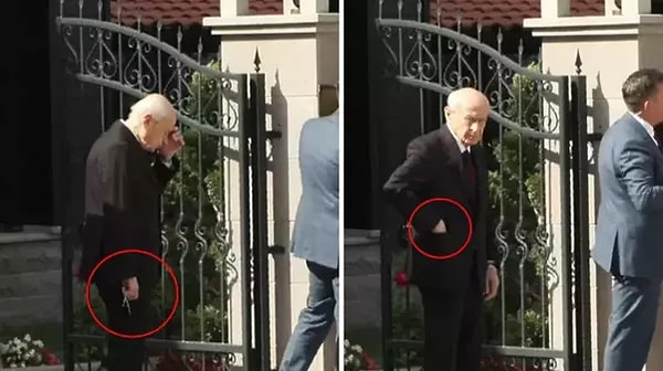 Kameraların çektiğini fark eden Bahçeli, tesbihi hızlı bir hareketle cebine koydu. O anlar gündem oldu.