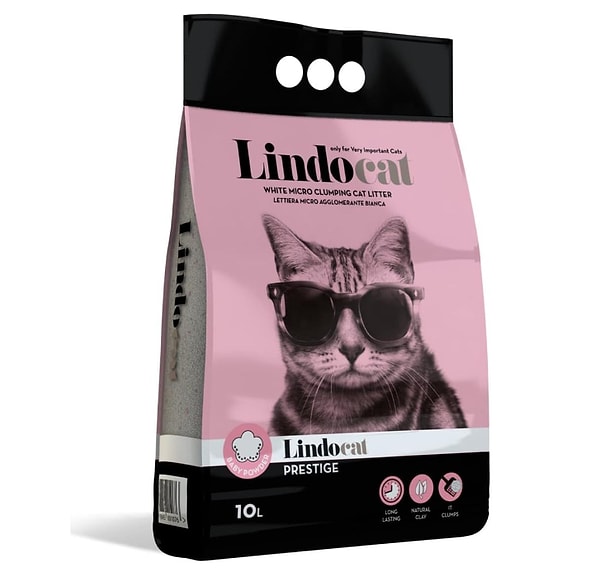 11. LindoCat Lindo Cat Bebek Pudralı İnce Taneli Kedi Kumu 10 Litre