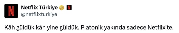 Ve nihayet bu iddia doğrulandı. Netflix Türkiye X'te paylaştığı bir gönderiyle 'Platonik'in okuma provalarının başladığını ve platformda yayınlanacağını duyurdu.