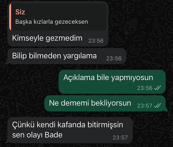 "Çünkü kendi kafanda bitirmişsin" 👇