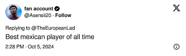 ''Tüm zamanların en iyi Meksikalı oyuncusu''