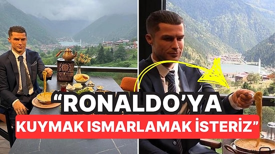 Restoranına Kuymak Yiyen Ronaldo Heykeli Yaptıran İşletme Sahibi "Bunu da Başka Ülkeye Kaptırmadık" Dedirtti