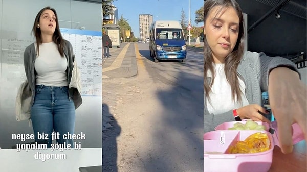 Sosyal medya platformu TikTok'ta 'sunabasakbaser' adıyla içerik üreten genç kadın, beyaz yakalının bir iş günü videolarını daha gerçekçi yönleriyle ele aldı.