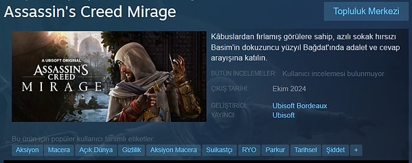 Peki Assassin's Creed Mirage Steam'e ne zaman Steam'de yerini alacak?