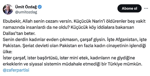 Ümit Özdağ da tepki veren kişilerden...