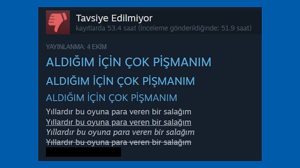 9. Spoiler olan kısımda "ben bir salağım" yazıyor. 😓