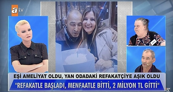 12. Müge Anlı'da bugün ağzımızı açık bırakan bir olay daha yaşandı. Canlı yayına "Bana yardım edin. Altınlarımı yattığım hastenede refakatçi olan kadınla yemiş!" diyerek eşi İbrahim'le katılan Esma Hanım'ın anlattıklarıyla bir yaşımıza daha girdik.