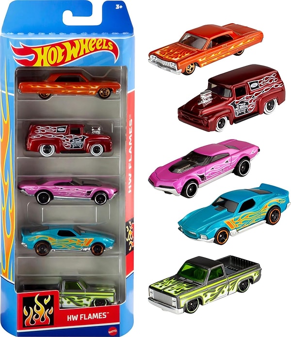 5. Hot Wheels Beşli Araba Seti