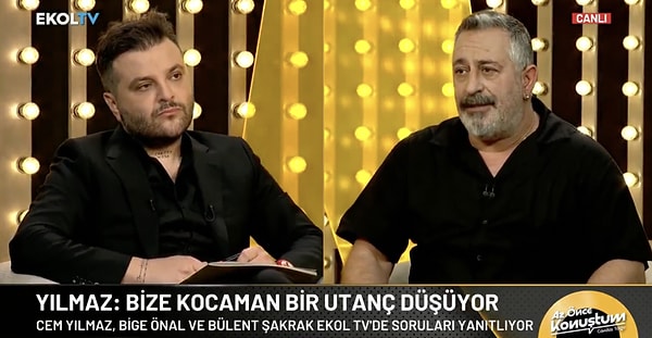 Candaş Tolga Işık'la Az Önce Konuştum programına konuk olan ünlü komedyen sözlerine, "Bize kocaman bir utanç düşüyor" diyerek başladı.