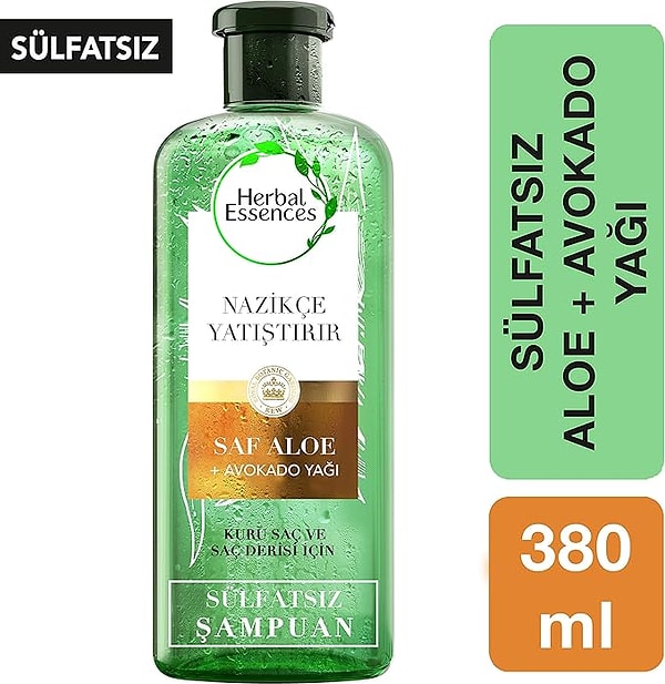 10. Herbal Essences Aloe Gücü ve Avokado Sülfatsız Şampuan