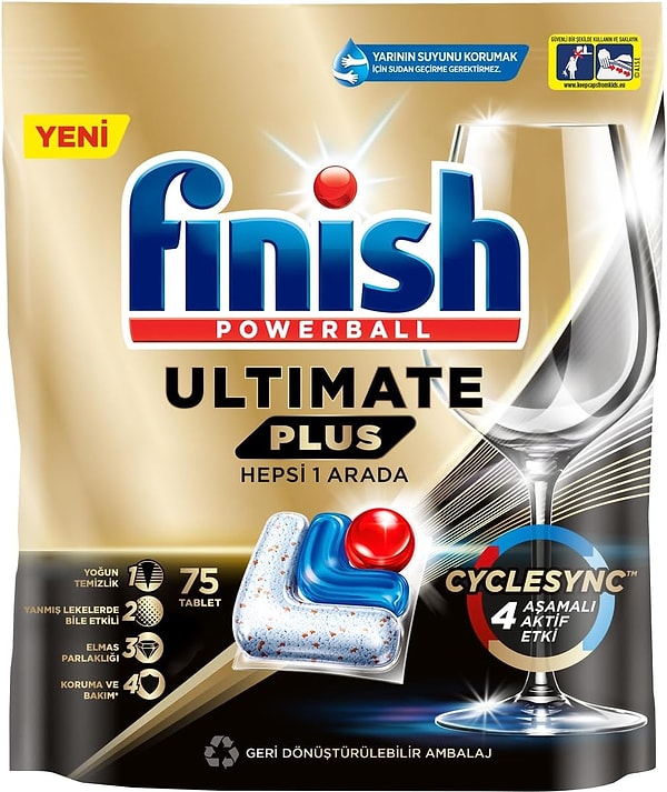 Finish Ultimate Plus 75 Kapsül Bulaşık Makinesi Deterjanı Tableti