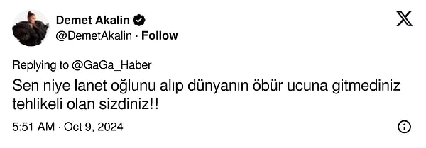 İşte Akalın'ın paylaşımı 👇🏻