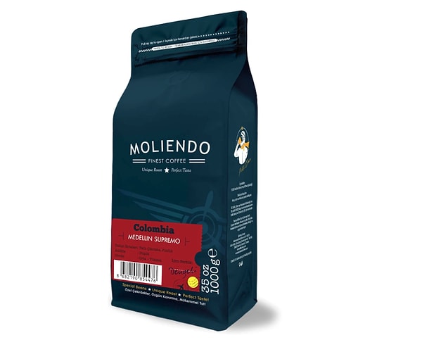 Moliendo Colombia Medellin Supremo Yöresel Kahve (Çekirdek) 1000 g