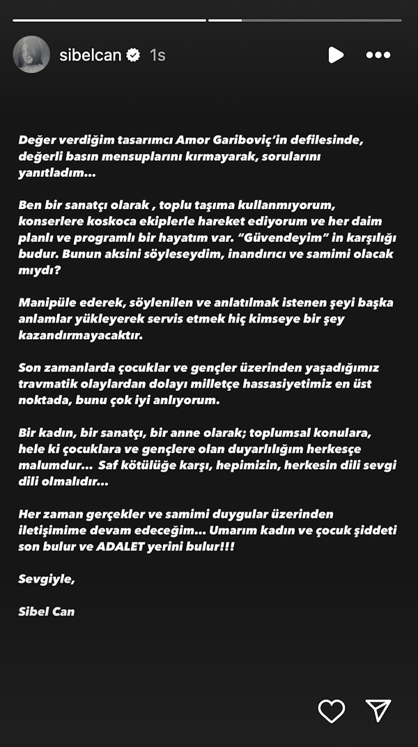 "Manipüle ederek, söylenilen ve anlatılmak istenilen şeyi başka anlamlar yükleyerek servis etmek hiç kimseye bir şey kazandırmayacaktır" diyen Can, her zaman iletişime samimi duygular ile devam edeceğini de belirtti.