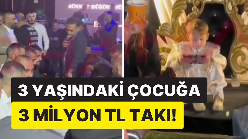 Çekmeköy'de Bir Aşiretin Sünnet Düğününde 3 Yaşındaki Çocuğa 3 Milyon Liralık Takı Takıldı