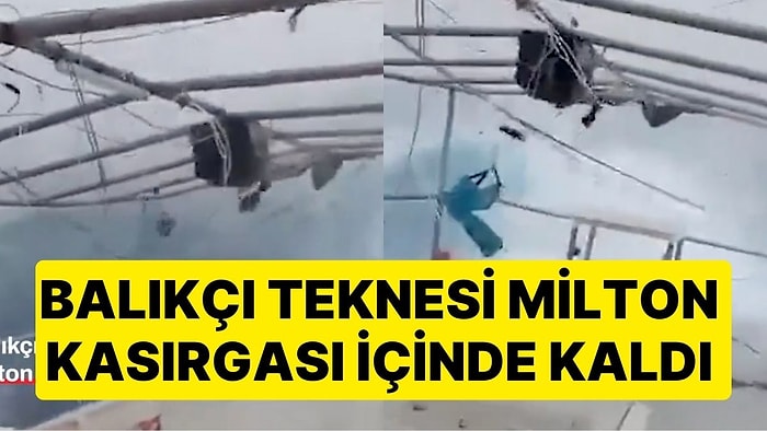 Meksika Açıklarında Korkutan Görüntü! Balıkçı Teknesi Milton Kasırgası İçinde Kaldı