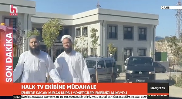 İzmir'in Karabağlar ilçesinde İsmailağa Cemaati'ne ait olduğu öğrenilen kaçak Kur'an kursunu çekmek isteyen Halk TV ekibi tarikatçıların saldırısına uğradı.