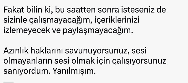 Azınlık haklarını savunduğunu iddia eden bir kurumun bu tutumu çelişkili bulundu.