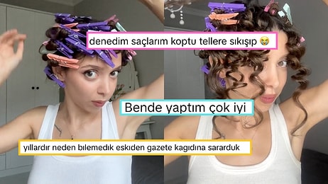 Saçını Gazete Kağıdına Sararak Kıvırcık Yapan Nesile "Bu Aklımıza Neden Gelmedi" Dedirtecek Mandal Yöntemi