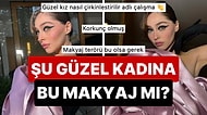 Devasa Güllü Elbisesinin İçinde Kaybolan Cemre Baysel, Bu Sefer de Göz Makyajıyla Dillere Düştü!
