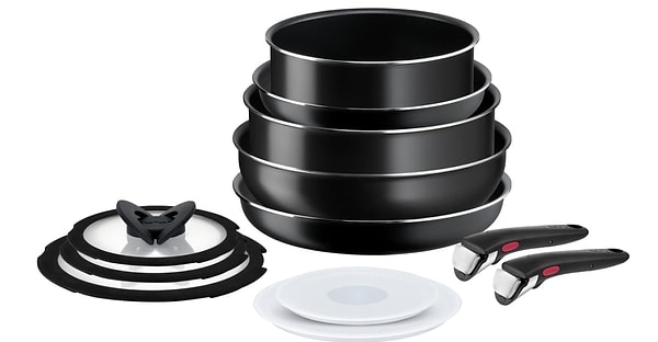 11. Tefal L15392 Ingenio Titanyum 1X SimpleCook Büyük Tava ve Tencere Seti 12 Parça