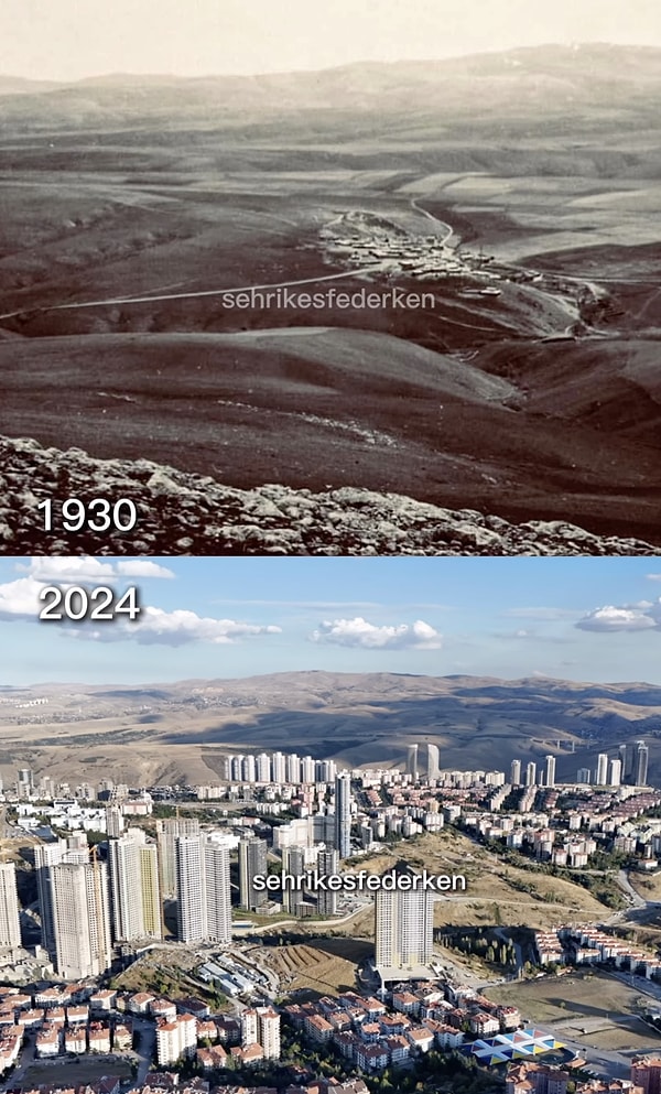 6. 1930- 2024 Ankara Dikmen'in 94 yıllık değişimi