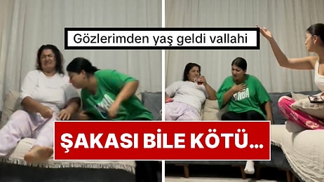 Annesinin Üstüne Kusma Şakası Yapan Genç Kadın Adeta Kısa Süreli Kalp Krizi Yaşattı