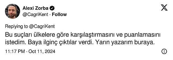 Sırada, Gotham'da işlenen suçların ülkelerle kıyaslanması vardı. Bu ülkeler arasında ise Türkiye, İngiltere, İsviçre ve Almanya yer aldı.