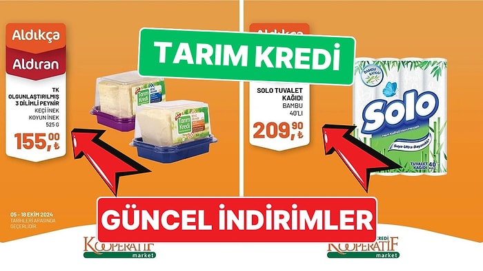 Kooperatif Marketlerinde Haftanın Yeni İndirimleri: 13-18 Ekim Tarım Kredi Aktüel Ürünler Kataloğu Listesi